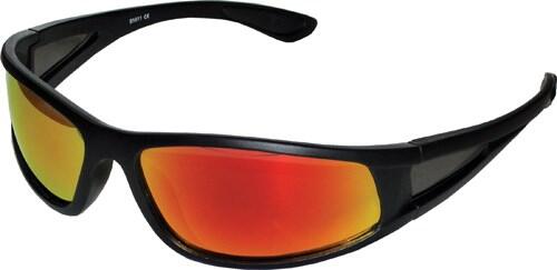 Solbriller sorte, UV400, rødt glas