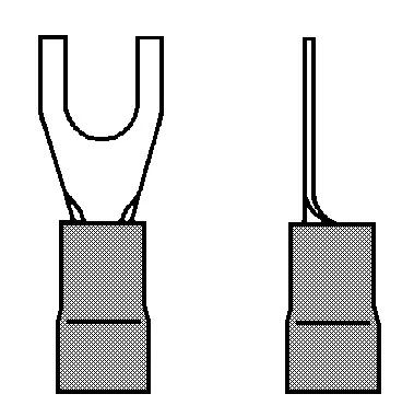 Gaffelkabelsko rød 4.3mm 10st