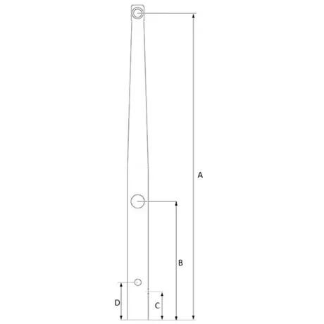 Scepterstøtte 6,4 cm 2 huller