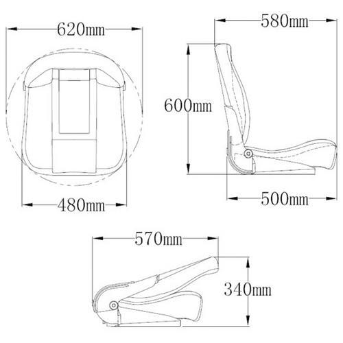 STYRESTOL DAYTONA FOLD GRÅ/SORT