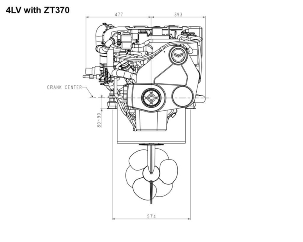 Yanmar 4LV195 (Z) 250 Hk med Z-drev