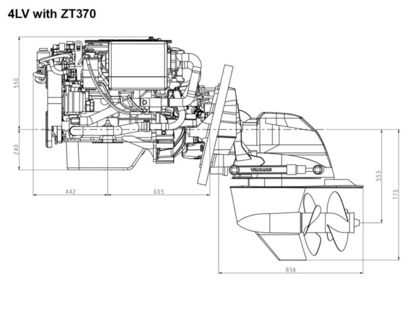 Yanmar 4LV195 (Z) 250 Hk med Z-drev