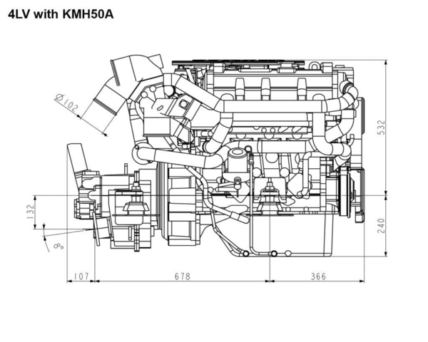 YANMAR 4LV150 (Z) 150 HK. MED STD. GEAR